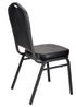 Chivari Black Vinyl on Black Frame Crown Banquet Chair CQCVBB-ZF-T