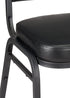 Chivari Black Vinyl on Black Frame Crown Banquet Chair CQCVBB-ZF-T