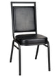 Chivari Black Vinyl on Black Vein Steel Frame Square Back Banquet Chair CQSVB-ZF-T