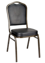 Black Vinyl on Gold Vein Frame Crown Banquet Chair