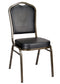 Chivari Black Vinyl on Gold Vein Frame Crown Banquet Chair CQCVBU-ZF-T