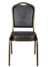 Chivari Black Vinyl on Gold Vein Frame Crown Banquet Chair CQCVBU-ZF-T