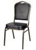 Chivari Black Vinyl on Gold Vein Frame Crown Banquet Chair CQCVBU-ZF-T