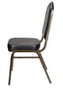 Chivari Black Vinyl on Gold Vein Frame Crown Banquet Chair CQCVBU-ZF-T