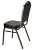 Chivari Black Vinyl on Gold Vein Frame Crown Banquet Chair CQCVBU-ZF-T