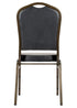 Chivari Black Vinyl on Gold Vein Frame Crown Banquet Chair CQCVBU-ZF-T