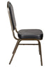 Chivari Black Vinyl on Gold Vein Frame Crown Banquet Chair CQCVBU-ZF-T