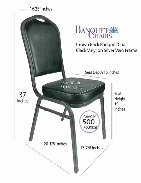 Chivari Black Vinyl Silver Vein Steel Frame Crown Back Banquet Chair CQCVB-ZF-T