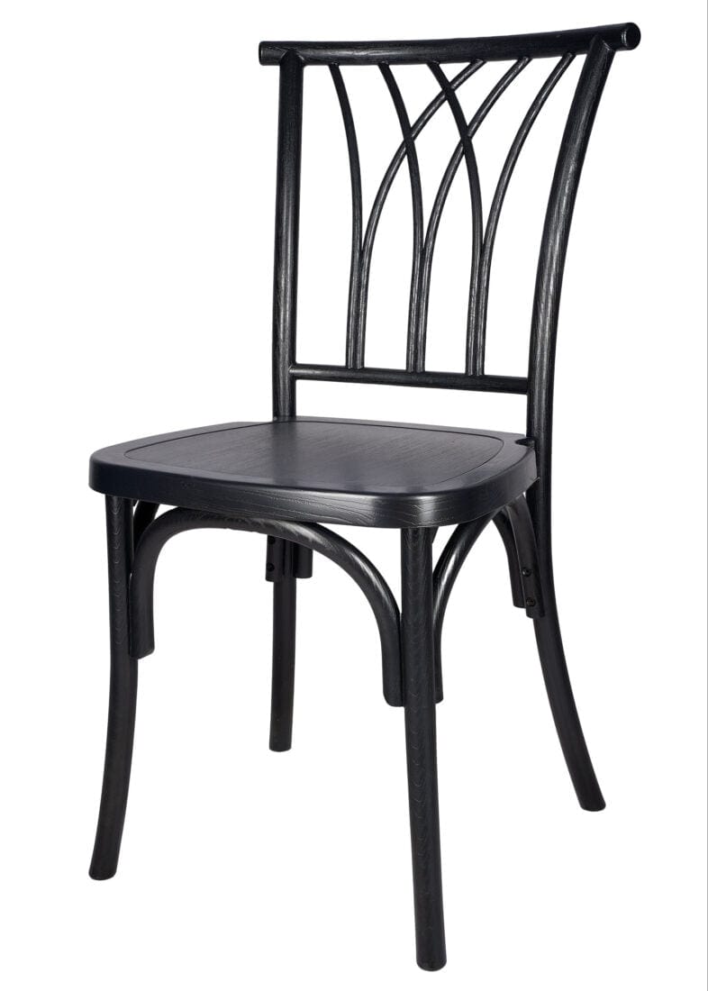 Chivari Matte Black ToughResin™ Willow Chair CWRB-ZG-T