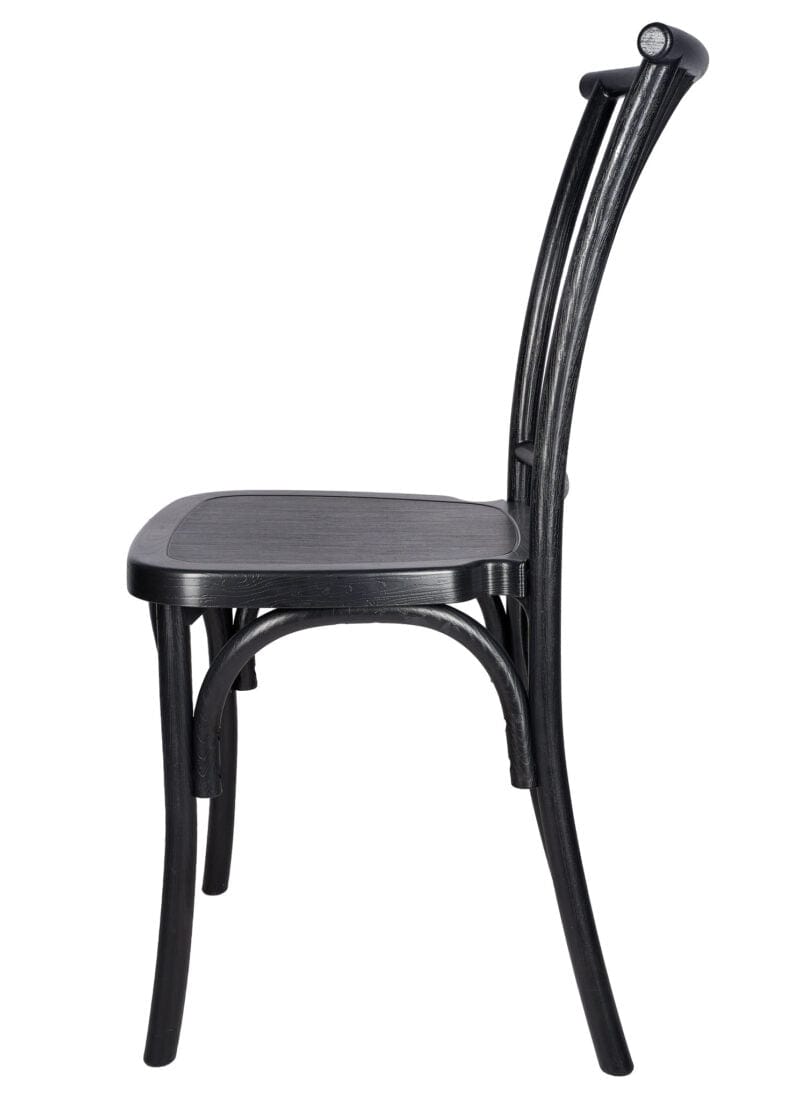 Chivari Matte Black ToughResin™ Willow Chair CWRB-ZG-T