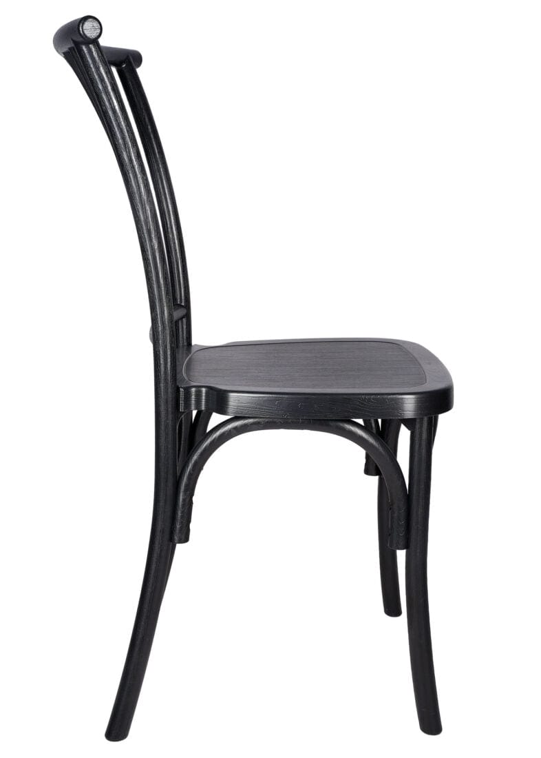 Chivari Matte Black ToughResin™ Willow Chair CWRB-ZG-T