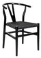 Chivari Black Wood Wishbone Chair with Black Rope Seat CWHWBB-ZG-T