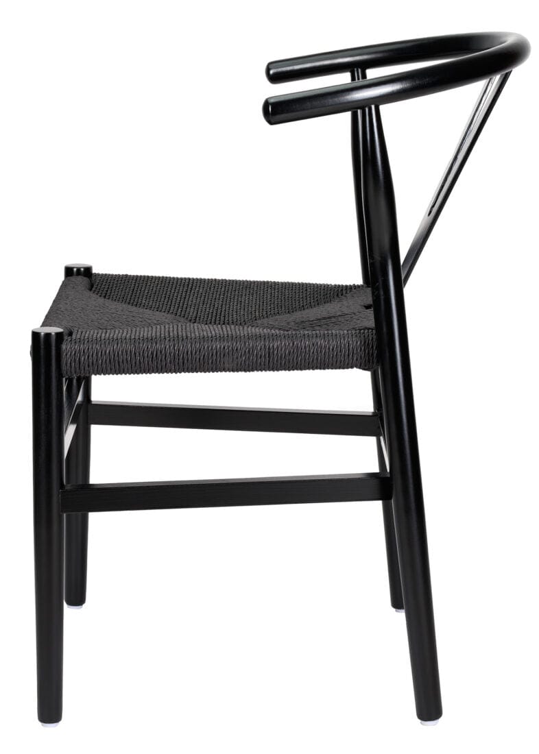 Chivari Black Wood Wishbone Chair with Black Rope Seat CWHWBB-ZG-T