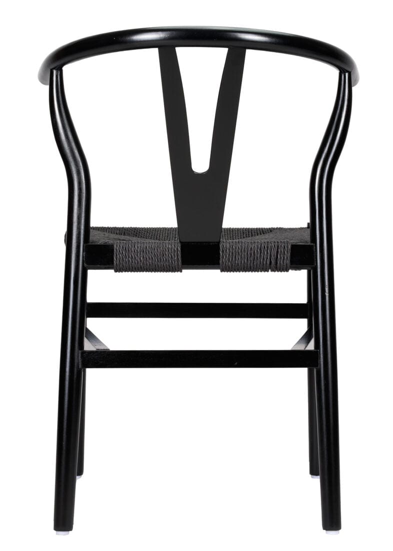 Chivari Black Wood Wishbone Chair with Black Rope Seat CWHWBB-ZG-T