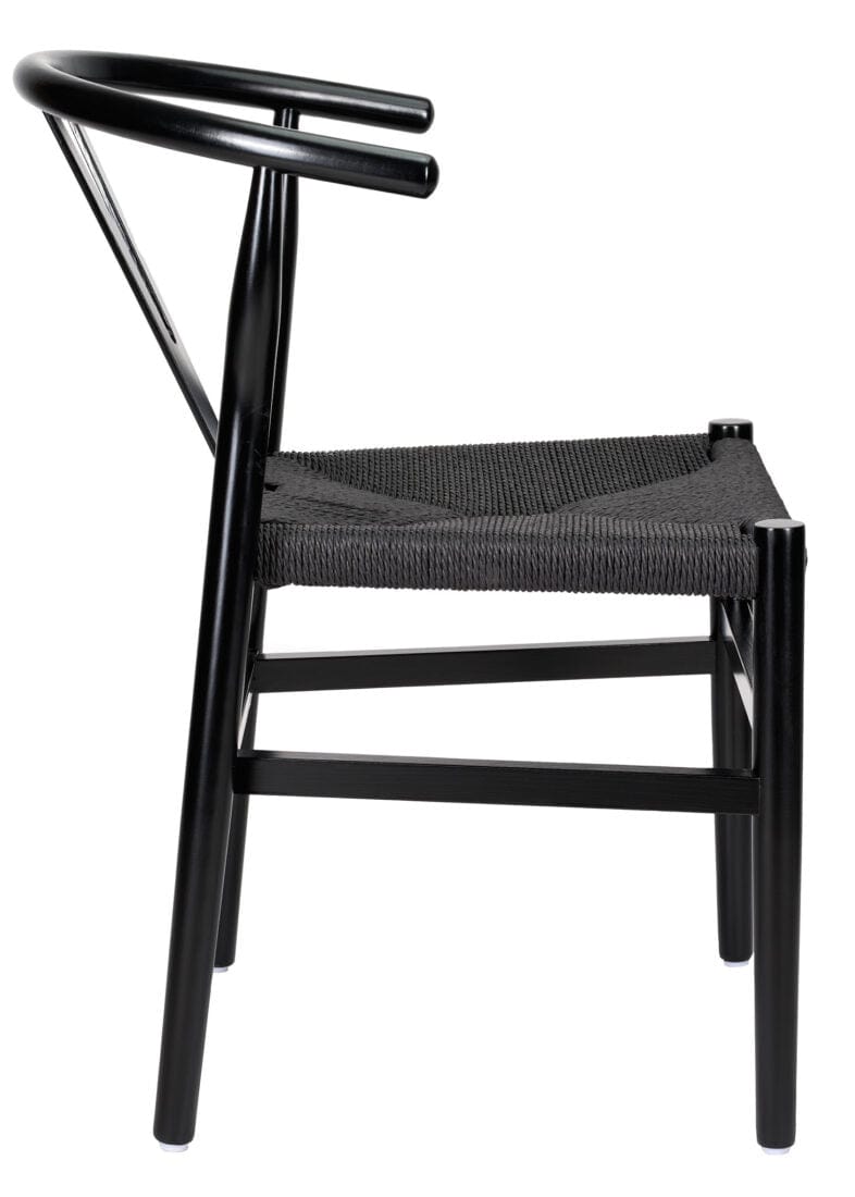 Chivari Black Wood Wishbone Chair with Black Rope Seat CWHWBB-ZG-T