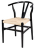 Chivari Black Wood Wishbone Chair with Natural Rope Seat CWHWBN-ZG-T