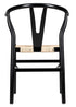 Chivari Black Wood Wishbone Chair with Natural Rope Seat CWHWBN-ZG-T
