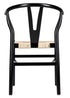 Chivari Black Wood Wishbone Chair with Natural Rope Seat CWHWBN-ZG-T