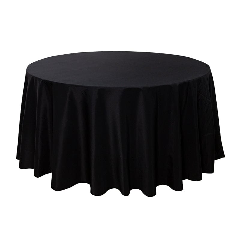 Chivari 5-Pack Black Round Polyester Tablecloth 190gsm 120