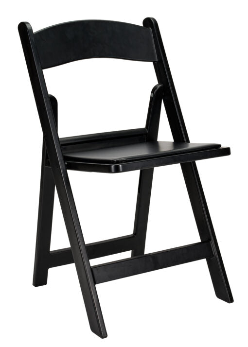 Black with Black Vinyl Cushion Resin Steel Skeleton™ Folding Chair