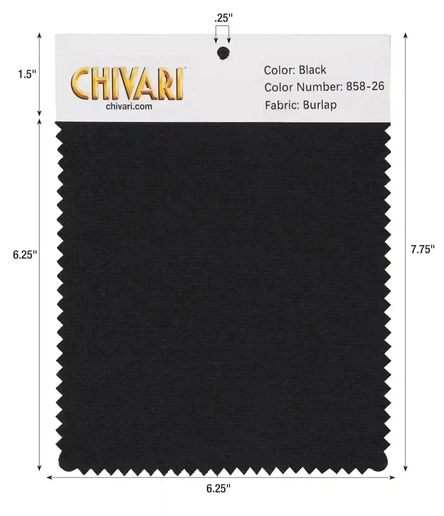 Chivari World’s Best Cushion Fabric Swatch – Black SW-B-B-A