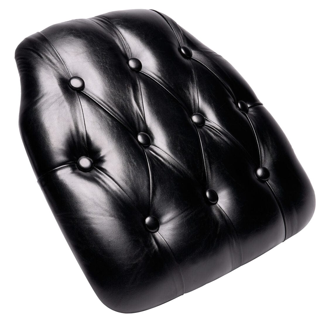 Chivari Black 1.75" Thick Vinyl Tufted Panel Chiavari Chair Cushion CUSHPANVINTUFTBLA-AX-T
