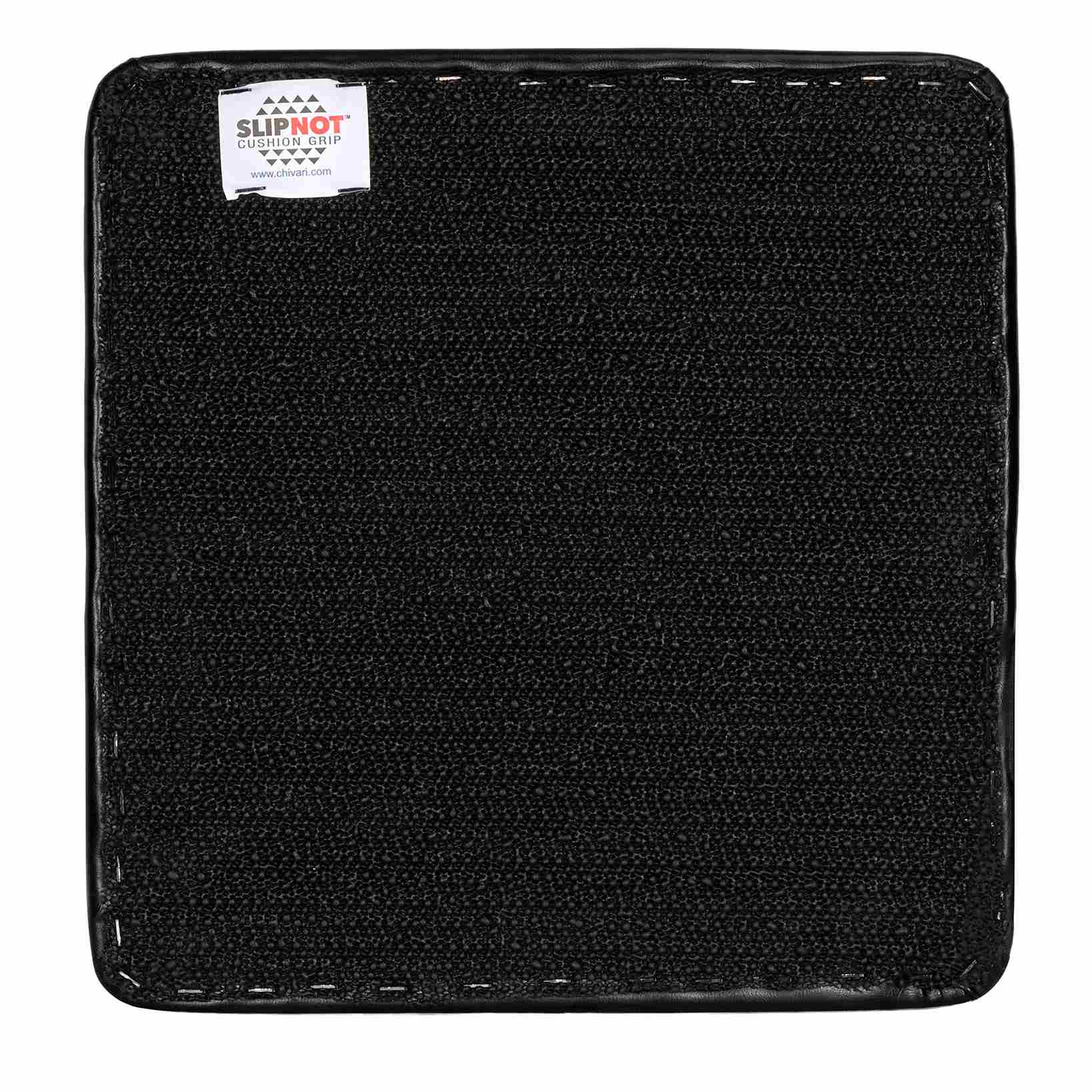 Chivari Black 1.75" Vinyl Panel Cushion with SlipNot™ Technology for Clear Folding Chair CUSHPANVIN-FLD-BLK-AX