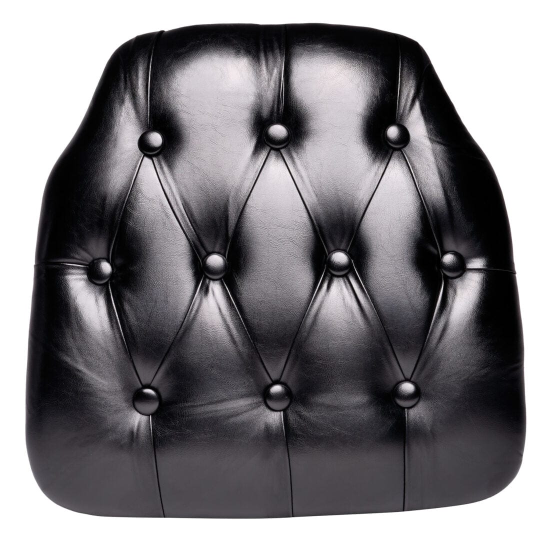 Chivari Black 1.75" Thick Vinyl Tufted Panel Chiavari Chair Cushion CUSHPANVINTUFTBLA-AX-T