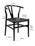 Chivari Black Wood Wishbone Chair with Black Rope Seat CWHWBB-ZG-T