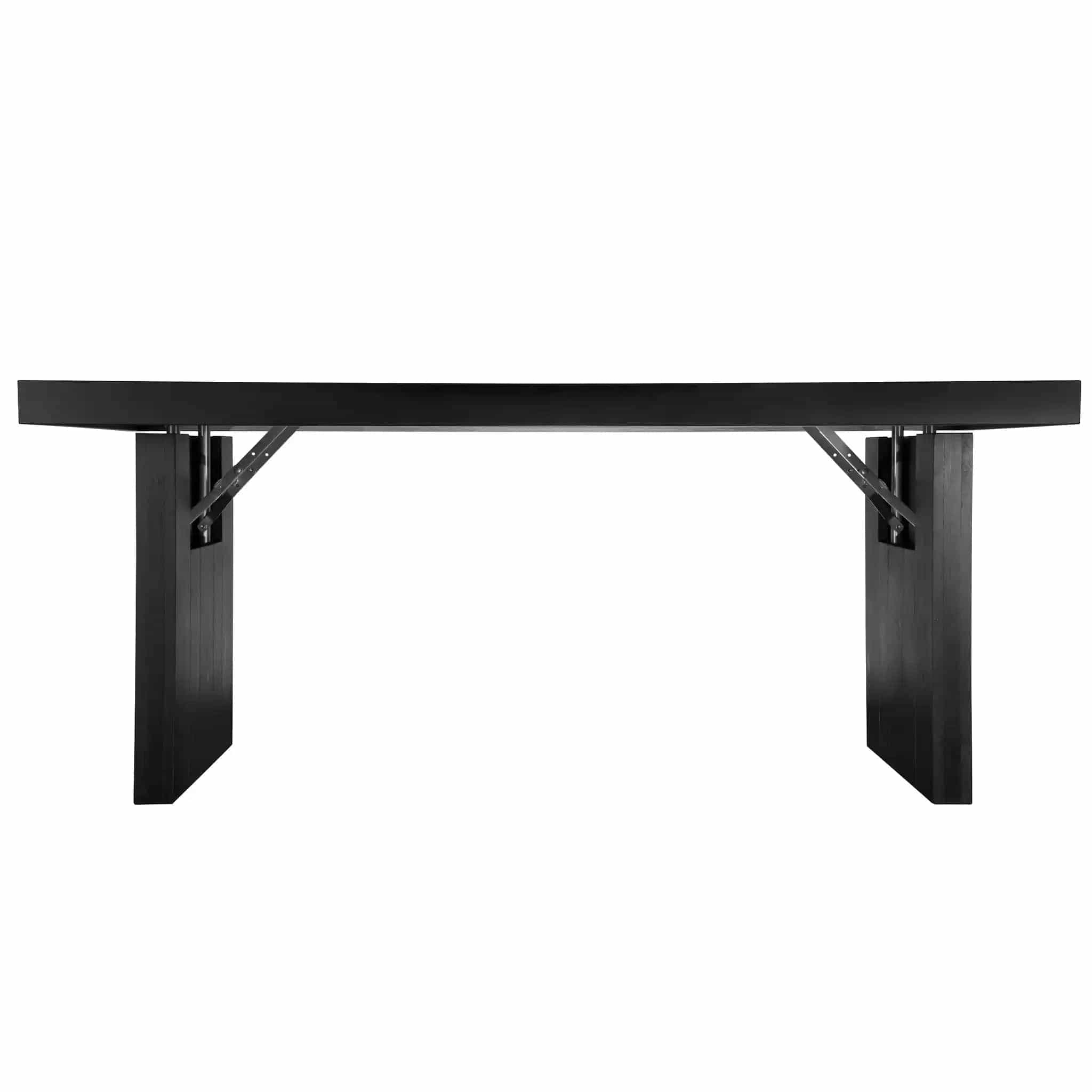 Chivari 72" x 30" Black Farm Table Conversion Kit for Banquet Tables TFARMCKT7230-BLK-AX-T