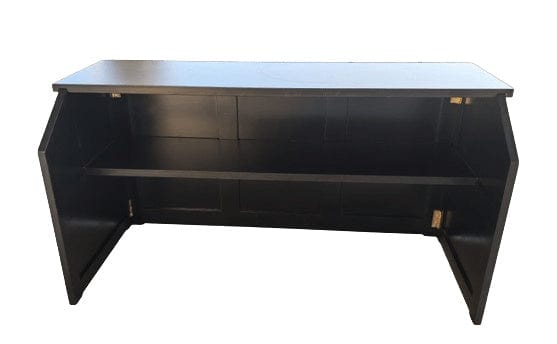 Chivari 7' Black Portable Folding Bar with HPL Top and Durable Rubber Edge BAR-FOLD-84KT-BLK-AX-T