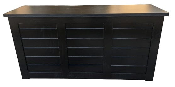 Chivari 7' Black Portable Folding Bar with HPL Top and Durable Rubber Edge BAR-FOLD-84KT-BLK-AX-T