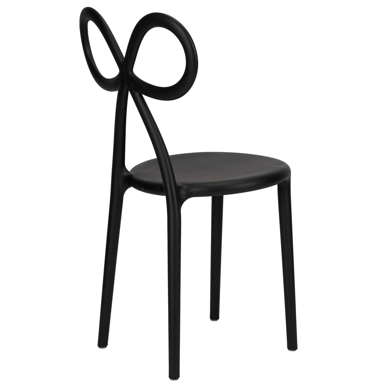 Chivari Black Resin Bow Chair with Round Seat CBORB-ZG