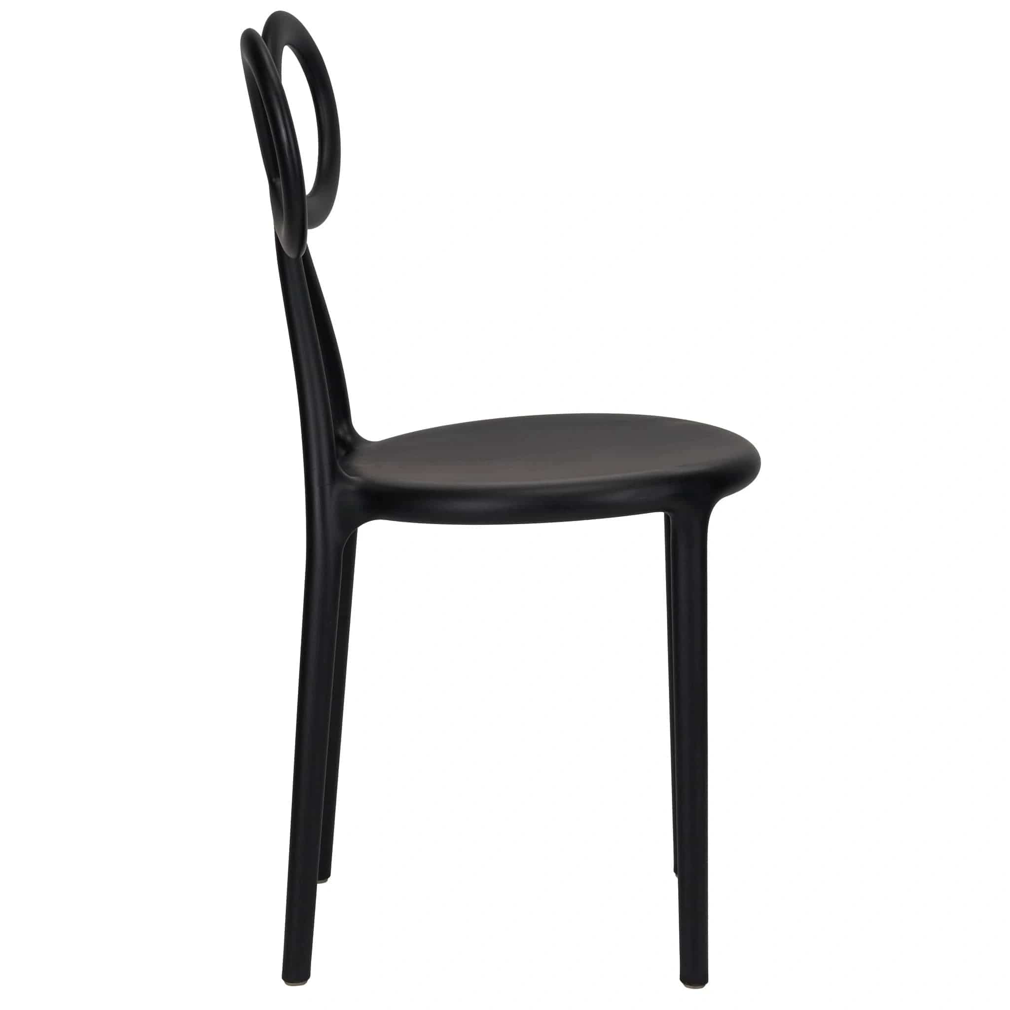 Chivari Black Resin Bow Chair with Round Seat CBORB-ZG