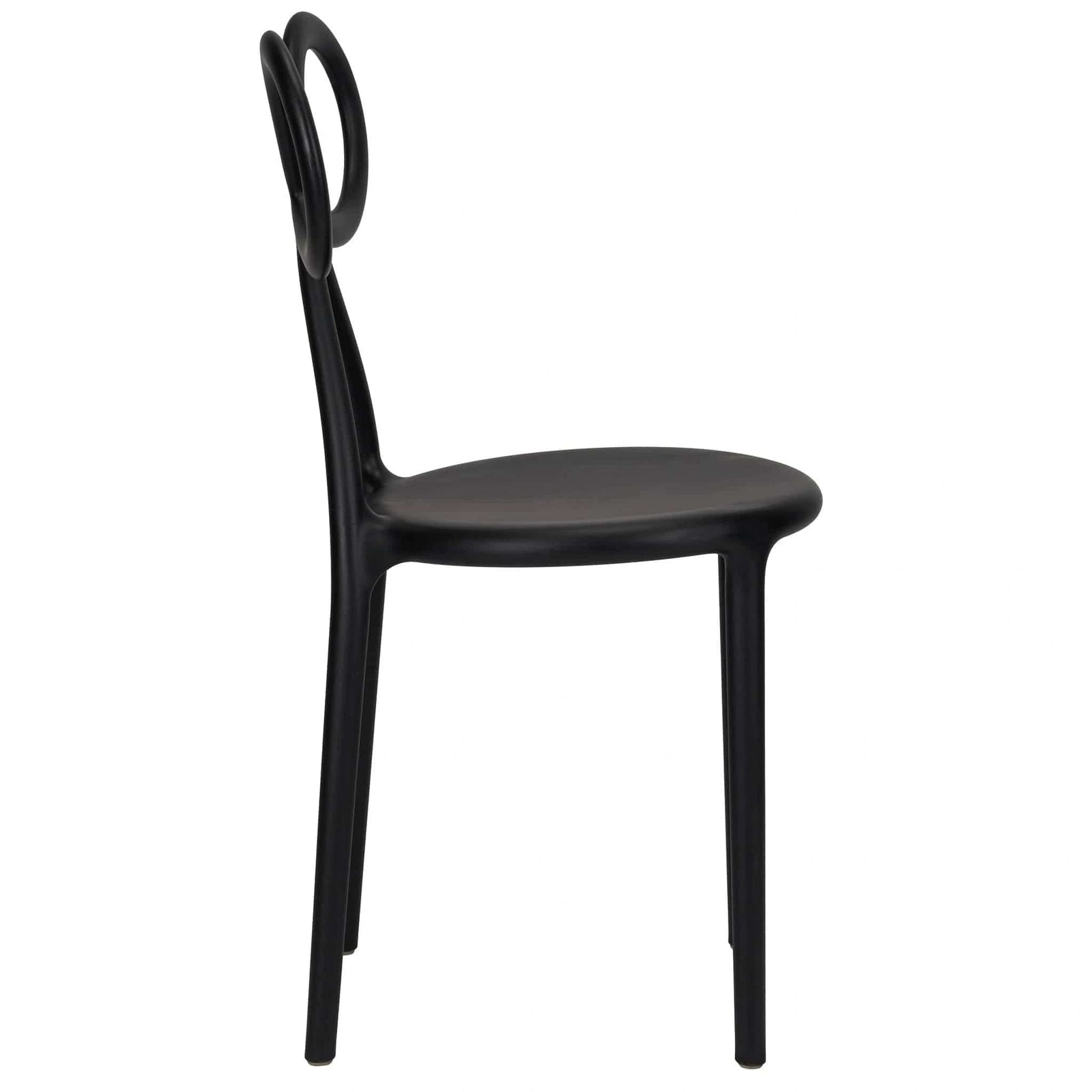 Chivari Black Resin Bow Chair with Round Seat CBORB-ZG