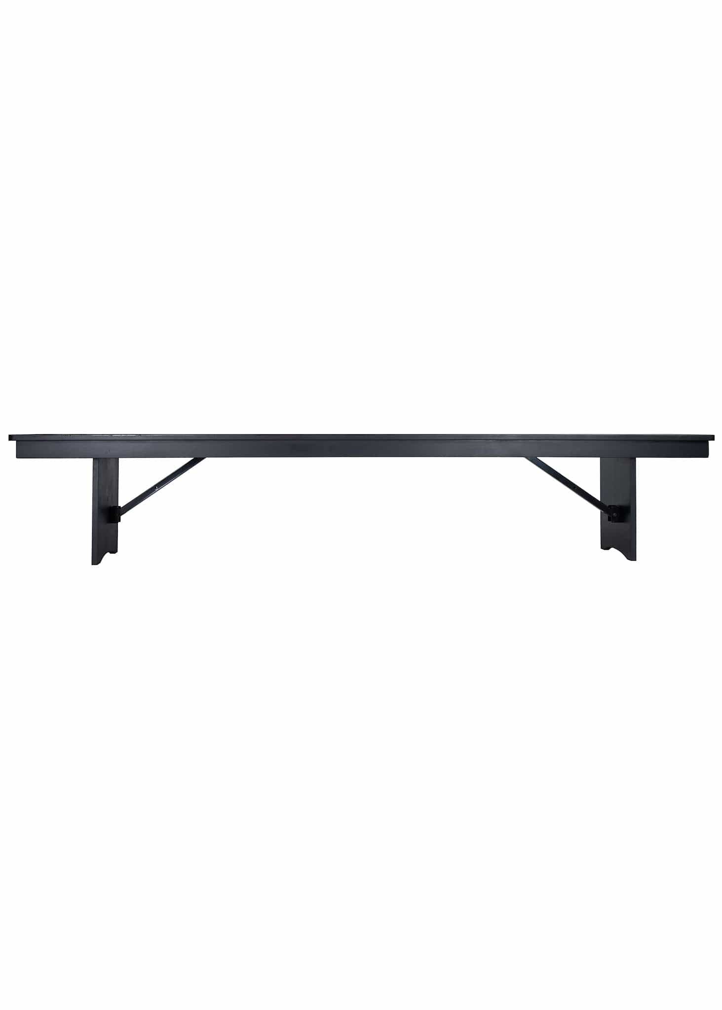 Chivari Black 8 Foot (96″ x 12″) Rectangle Farmhouse Table Bench TFARM-BENCH-9612-BLACK-AX-T