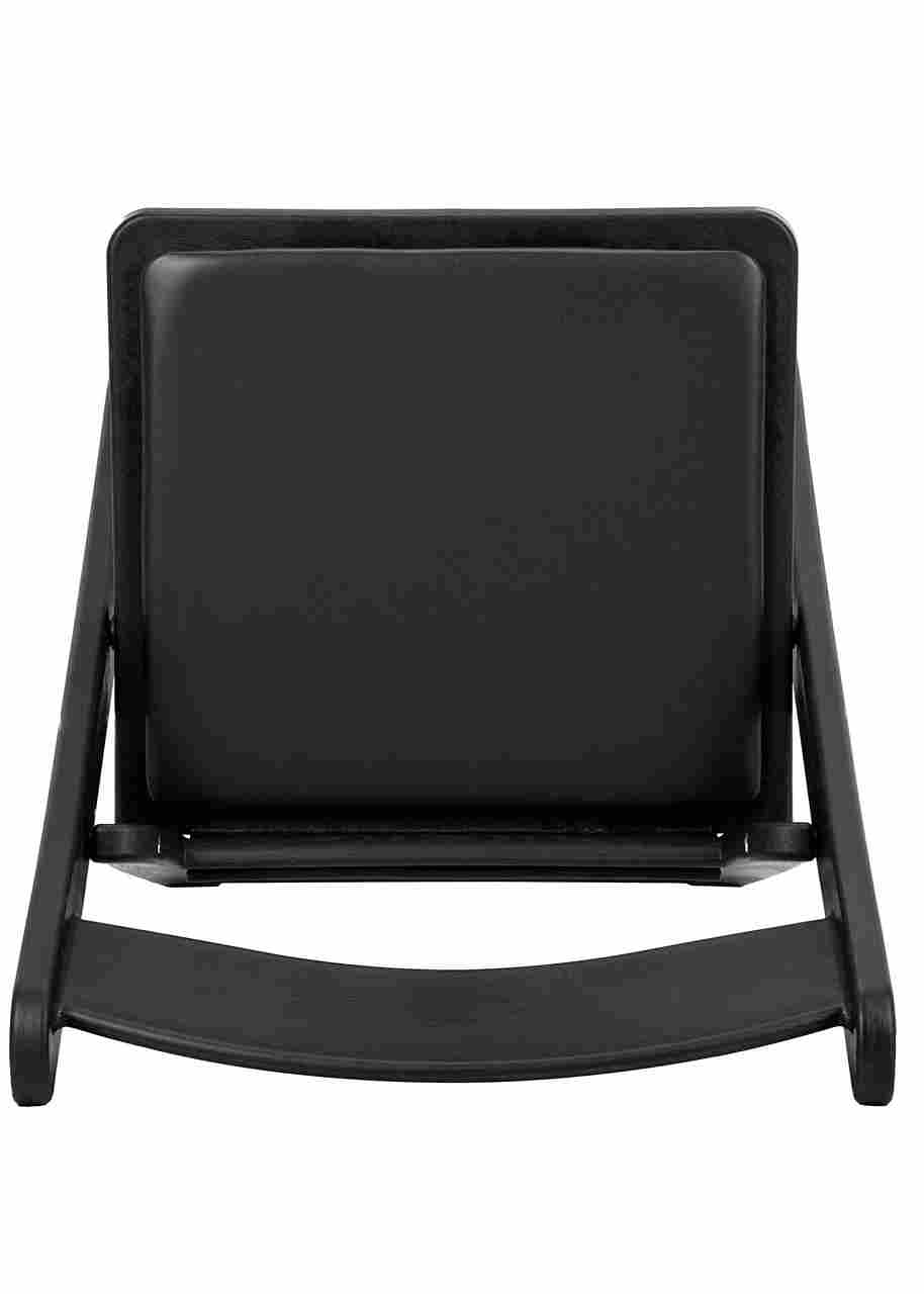 Black WoodGrain™ Resin Folding Chair with Black Vinyl Seat