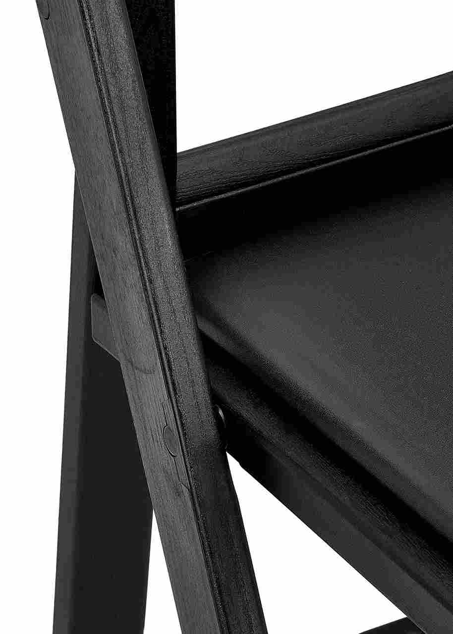 Black WoodGrain™ Resin Folding Chair with Black Vinyl Seat