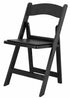 Black WoodGrain™ Resin Folding Chair with Black Vinyl Seat