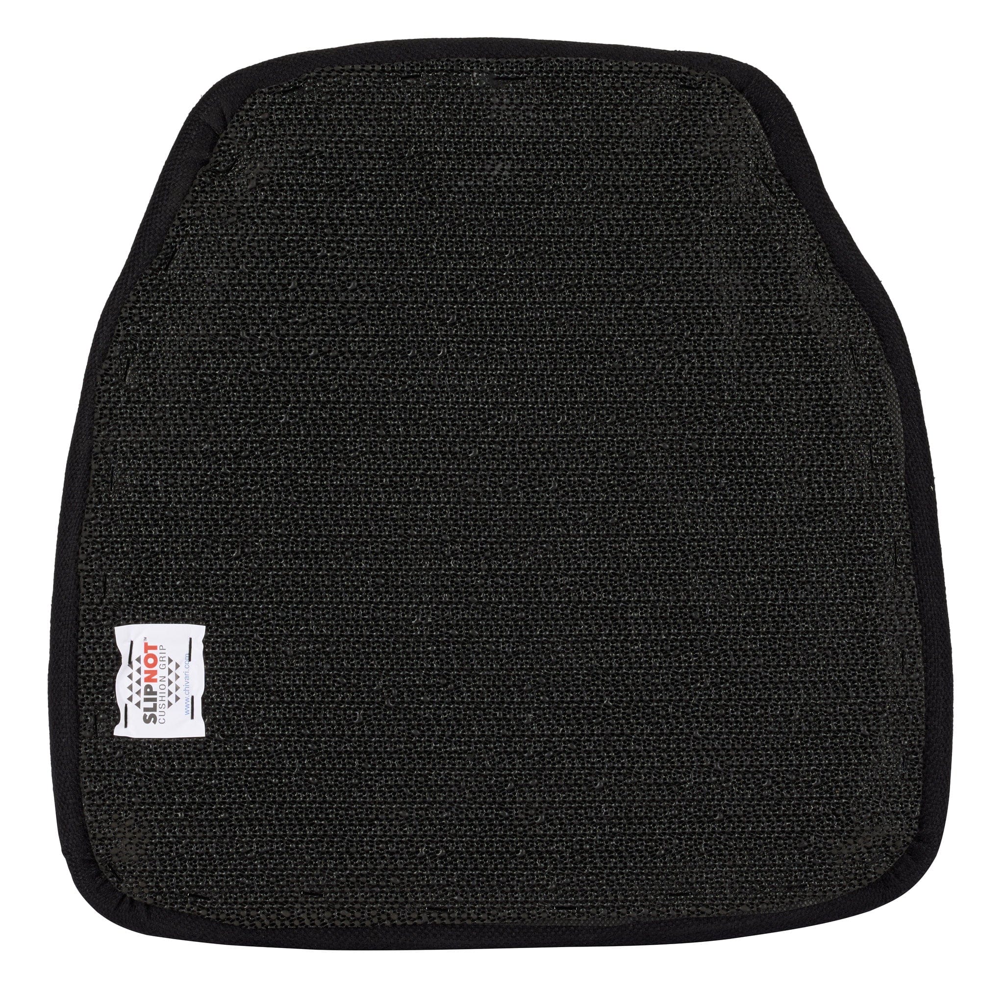 Chivari Black 1.75" Thick Fabric Panel Back Chiavari Chair Cushion and SlipNot™ Technology CUSHPANFAB-BLK-A