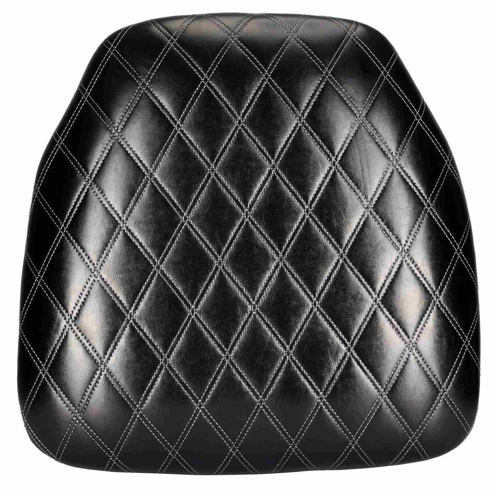 Chivari Black Vinyl Panel Back Chiavari Cushion with Bentley Stitching and SlipNot™ Technology CUSHPANVINBENTB-A