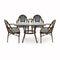 Toulouse Black and White French Bistro Set Includes 48" x 36" Table and 4 Chairs with Arms FBK-SQ-BLA-ABLA4-AX