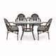 Toulouse Black and White French Bistro Set Includes 48" x 36" Table and 4 Chairs with Arms FBK-SQ-BLA-ABLA4-AX