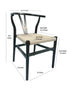 Chivari Black Wood Wishbone Chair with Natural Rope Seat CWHWBN-ZG-T