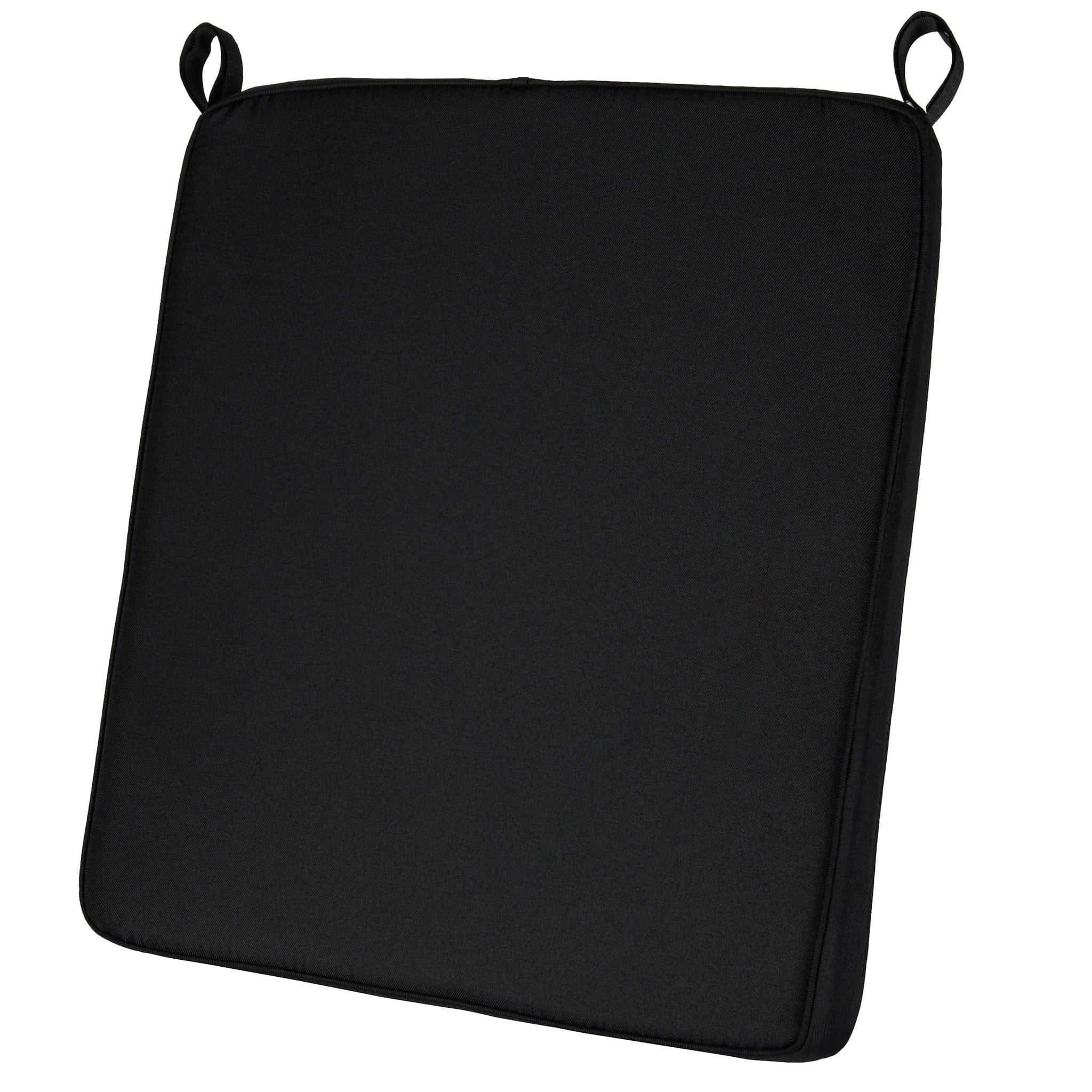 Chivari Black 1.5" Thick Bamboo Folding Chair Cushion CUSHSTRAPBAMBLA-HU-T