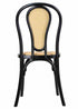Chivari Black Bentwood Resin Chair with Natural Rattan Back and Natural Rattan Seat CBRB-RR-ZG-T