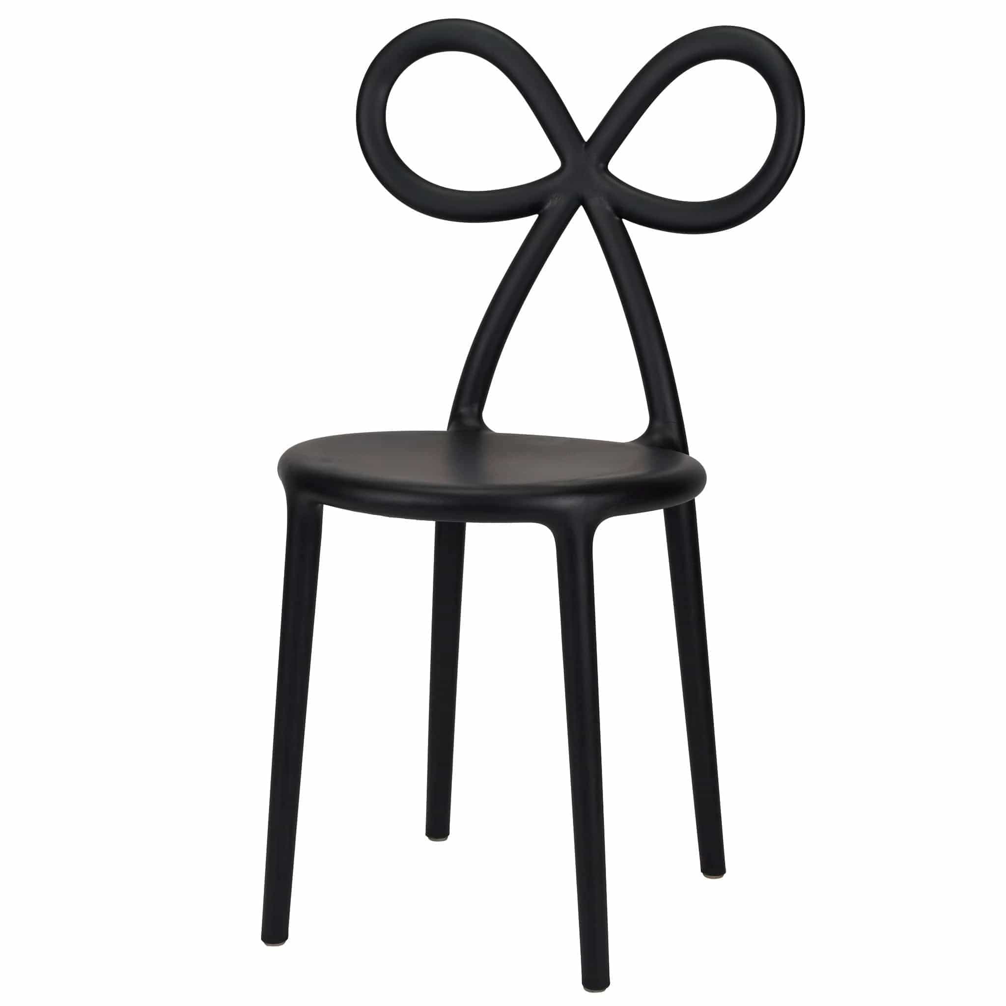 Chivari Black Resin Bow Chair with Round Seat CBORB-ZG