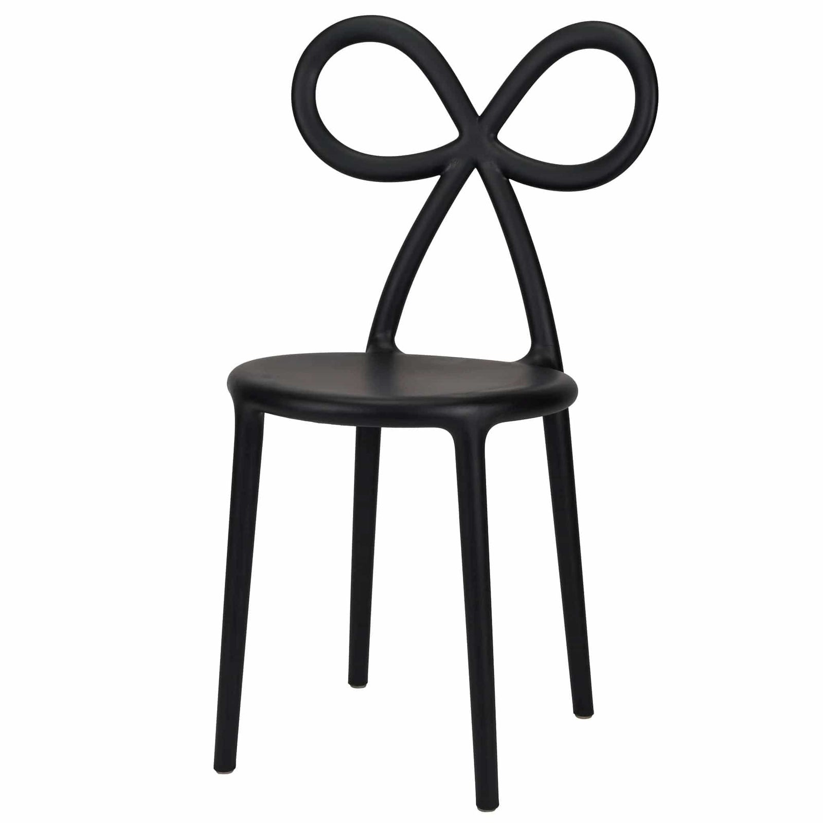 Chivari Black Resin Bow Chair with Round Seat CBORB-ZG