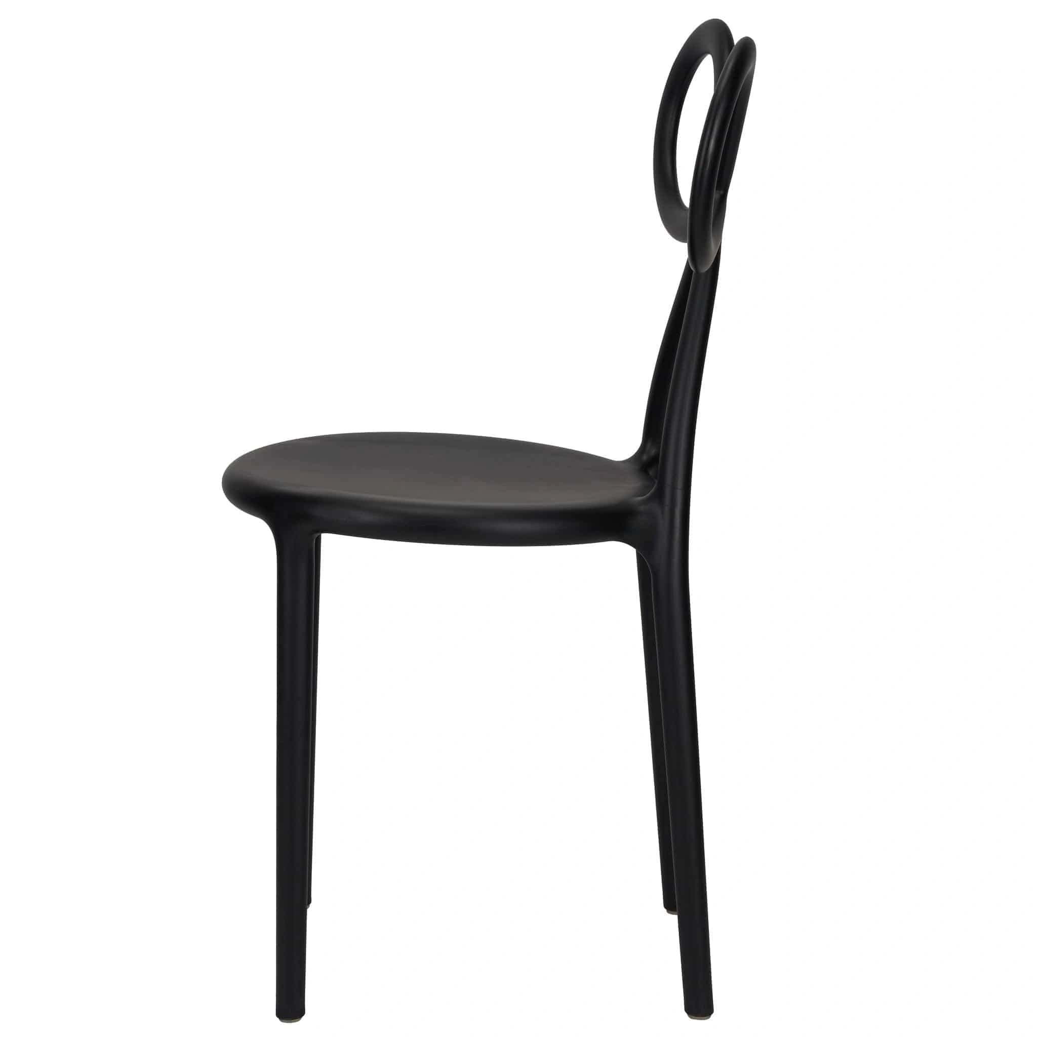 Chivari Black Resin Bow Chair with Round Seat CBORB-ZG