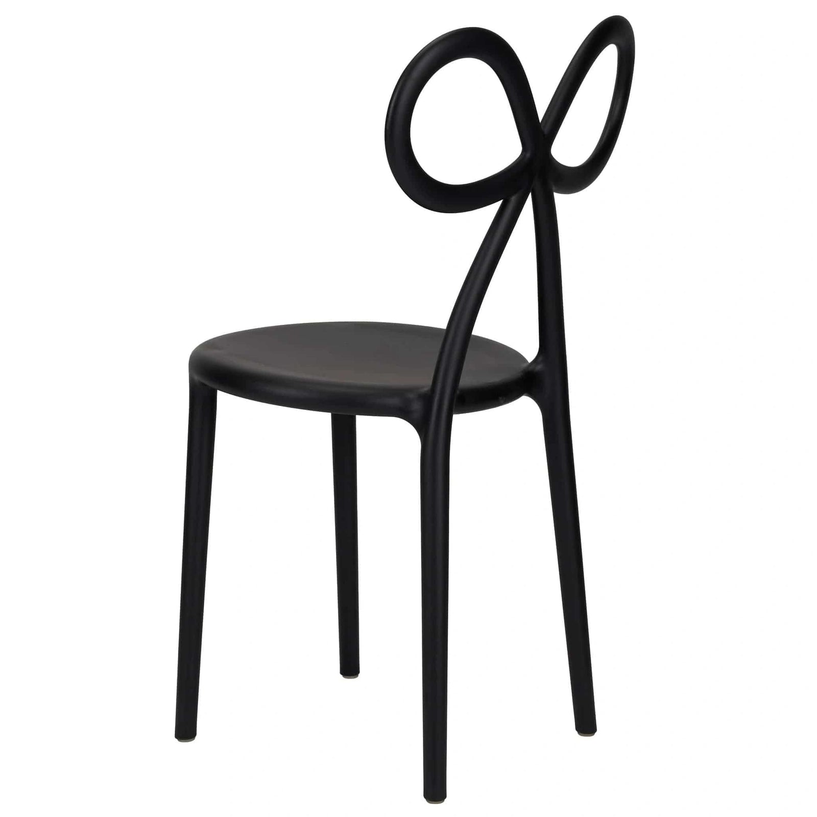 Chivari Black Resin Bow Chair with Round Seat CBORB-ZG